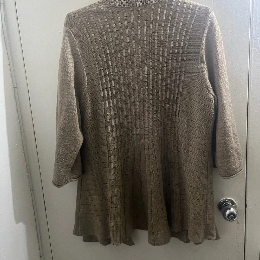 Notations Women's Tan Open-Front Cardigan - Picture 2 of 5